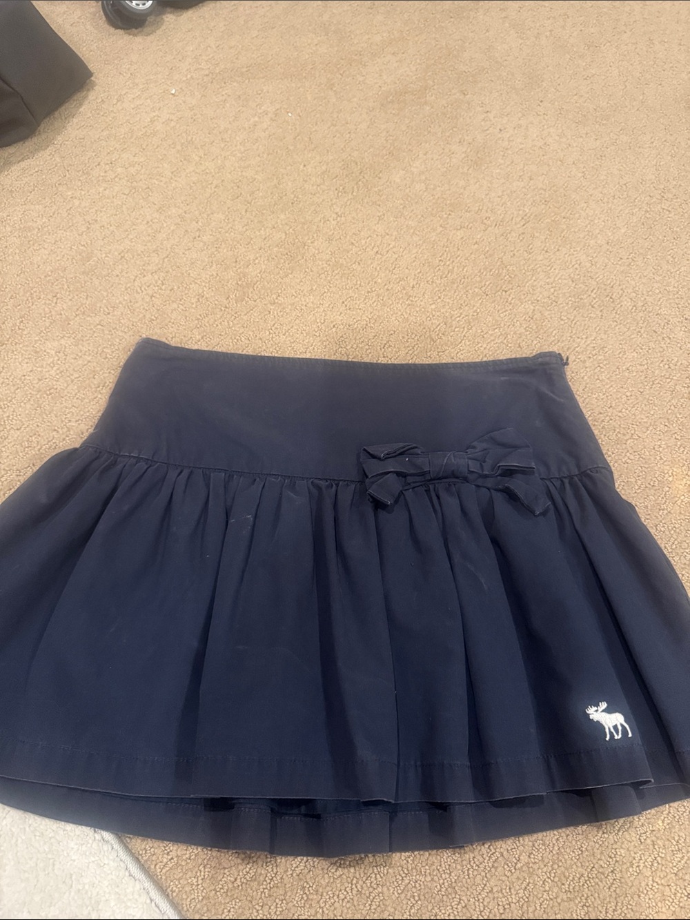 Abercrombie & Fitch Navy Circle Skirt with Bow Accent
